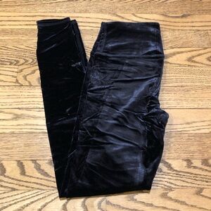 Alo Ultra Luxe Leggings Black Velour Velvet